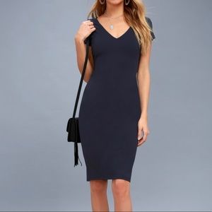Lulus business of love dress in navy blue